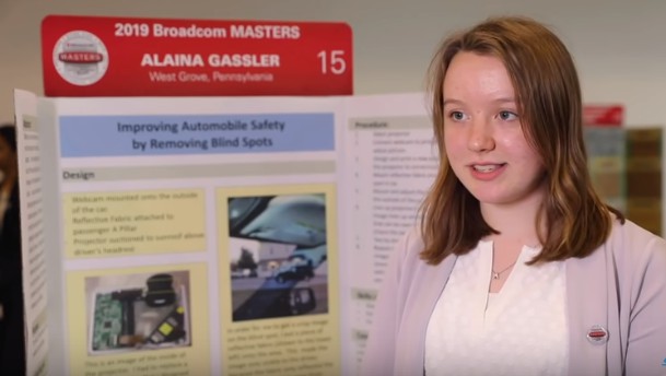 Alina Glasser ist eine Teenagerin aus den USA, die eine Lösung für das Problem mit dem toten Winkel am Auto gefunden hat.
