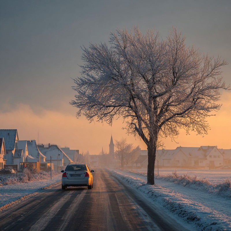 Ein Auto sollte nicht an Silvester unter einem Baum abgestellt werden.